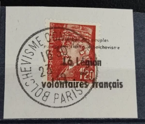 Local France 1944 Liberation overprint Légion des Volontaires Français used - Picture 1 of 1