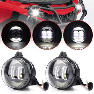 Pair Low Beam LED Headlights with DRL For Can-Am Outlander 500 650 800 850 1000 - Picture 1 of 10
