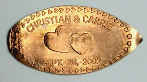 CHRISTIAN & CARRIE Pressed Penny ~ SEPT 28, 2002 - Picture 1 of 1