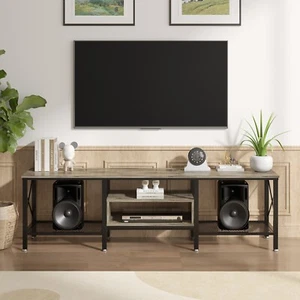 Soporte de TV para 55/70/85 pulgadas TV Entertainment Center Consola Mesa Estantes de madera - Imagen 1 de 37