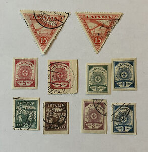 LATVIA STAMPS LOT OF IMPERFS AND TRIANGLES