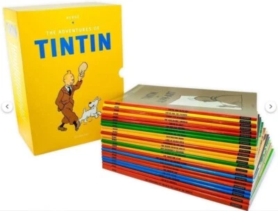 The Adventures of Tintin Box Set 23 Books Collection Full Size Tin tin Book *NEW - image 1 of 4