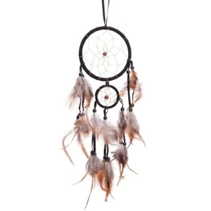 18" Traditional Black Dream Catcher with Feathers Wall or Car Hanging Ornament - Picture 1 of 5