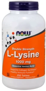 L-Lysine, Double Strength 1000 mg -250 Tablets- by NOW Foods - Picture 1 of 1