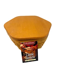 1998 Longaberger 10" Generations Basket w/Woodcrafts Lid Made in USA - Picture 1 of 4
