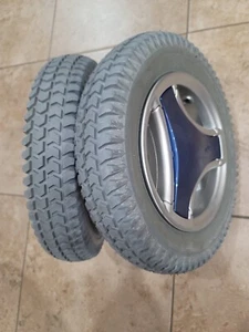 14" 3,00-8 gebrauchte Antriebsreifen, Felgen Permobil Rollstuhl Airfree, massiv schwarz - Bild 1 von 4