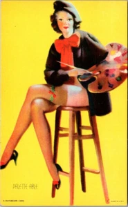 MUTOSCOPE PINUP - "PALETTE-ABLE"  - ELVGREN - GG - VINTAGE ARCADE CARD - Picture 1 of 2
