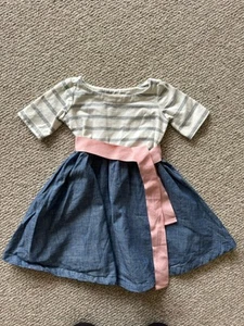Hope & Henry Denim Skirt White Stripe Top Size XS Girls Knee Length Dress - Picture 1 of 3
