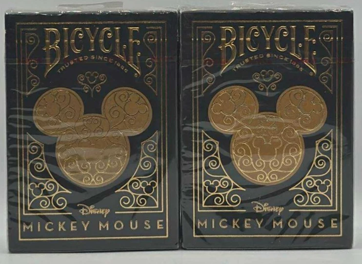 Bicycle Disney Mickey Mouse Inspired Black and Gold Playing Cards