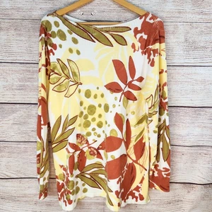 Soft Surroundings Desert Sage Sweater Size Large Apricot Neutral Botanical - Picture 1 of 8