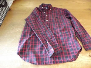 CAMICIA ABITO BOTTONE ragazzo CHAPS tartan plaid taglia S(8) rosso giallo navy - Foto 1 di 6