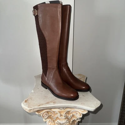 Cole Haan Mujer Idah Botas de Equitación Ecuestres W22266 Cuero Marrón 6.5B CAJA NUEVA Foto 1 de 4
