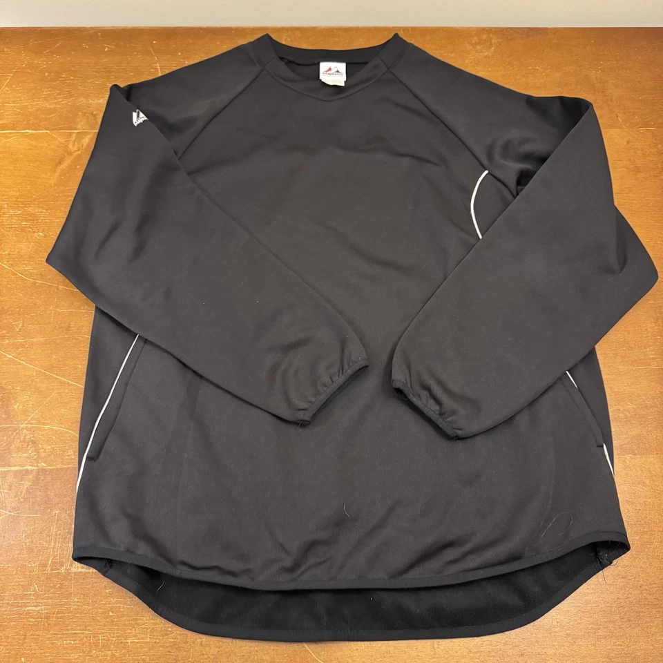 Sudadera Majestic Para Hombre Grande Negra Sólida Negra Béisbol Foto 1 de 4