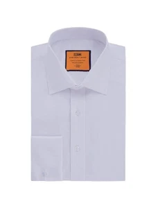 Poplin Dress Shirt | French Cuff | 100% Cotton | Optical White - Picture 1 of 13