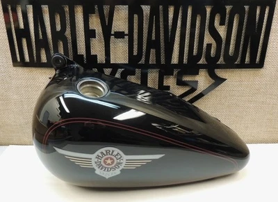 OEM HARLEY 1999 SOFTAIL FATBOY LEFT SIDE SPLIT GAS TANK VIVID BLACK BURGUNDY PIN — 第 1/4 张图片