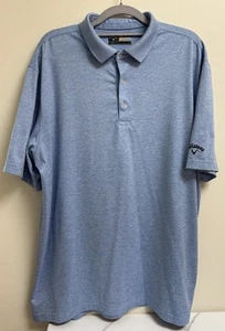 Callaway Golf Opti-Dri Polo Shirt Men’s Large Heathered Blue Moisture Wicking - Picture 1 of 4