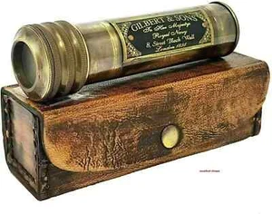 Vintage Brass Kaleidoscope With Case Antique Maritime Collectible Children Gift - Picture 1 of 7