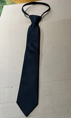 Black Calvin Klein Boys Zipper Tie 100% Silk Excellent Used Condition Free Ship! - Image 1 of 4