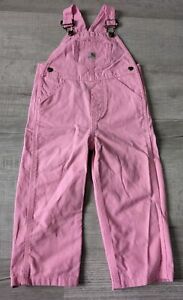 Carhartt 3T Girls Toddler Bib Overalls Baby Pink Cotton Adjustable Straps 