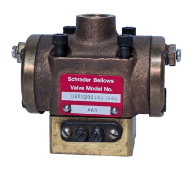 Schrader Bellows Solenoid Valve Model B962200140-1260, AA8, 12/60, Made in USA - Image 1 of 4