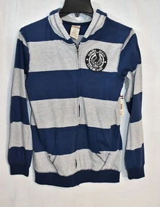 Hoodie Sweatshirt Gray & Navy Striped Sunset Beach Extreme Surf Size XL Boy's - Picture 1 of 6