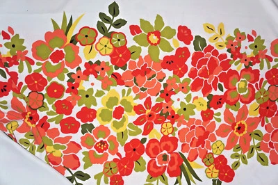 Floral Twill Fabric Panel Bright Tropical Print By the Yard Panel Bfab - Image 1 of 4