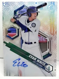 Evan White 2018 Bowman High Tek Prospect on-card Autograph Auto - MARINERS - Picture 1 of 2