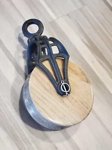 Restored Antique 8" Farm Pulley block wood. - Picture 1 of 4
