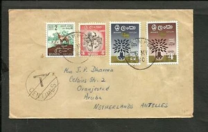BRITÁNICO CEILÁN 1960 A ARUBA, ANTILLAS NEERLANDESAS CUBIERTA GRAVADA EN MUY BUEN ESTADO - Imagen 1 de 2