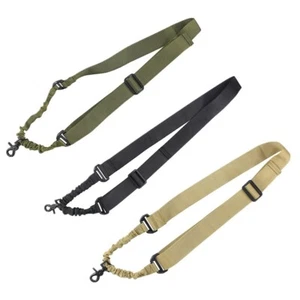 One Single Point Rifle Sling Tactical Bungee Gun Sling Strap Length Adjustable - Picture 1 of 15