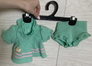 VTG Coleco Cabbage Patch Kids CPK Pastel Green Knit Outfit Dress Top Bloomers - Picture 1 of 16