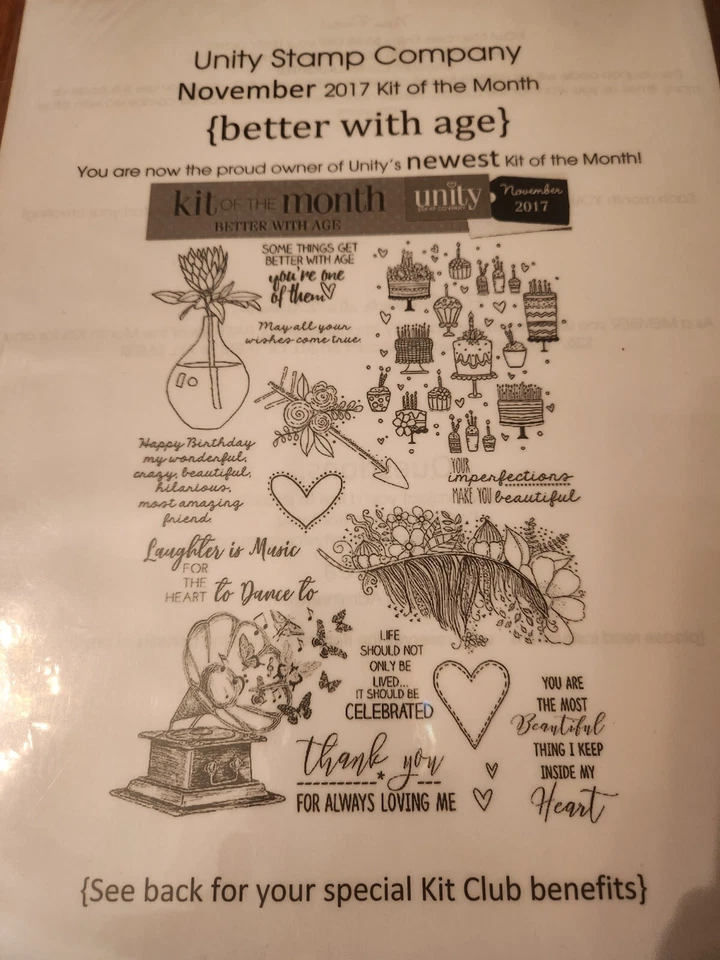 Nov 2017- KIT OF THE MONTH UNITY STAMP COMPANY-Better with age RS-75 - Image 1 of 1