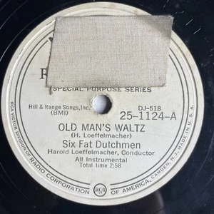 10" 78 RPM-Six Fat Dutchmen-Old Man's Waltz/Adrian Polka/RCA Victor 25-1124 - Picture 1 of 4