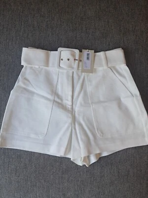 Ramy Brook Ivory Kasey Belted Mini Shorts Size 10 New With Tags - Image 1 of 4