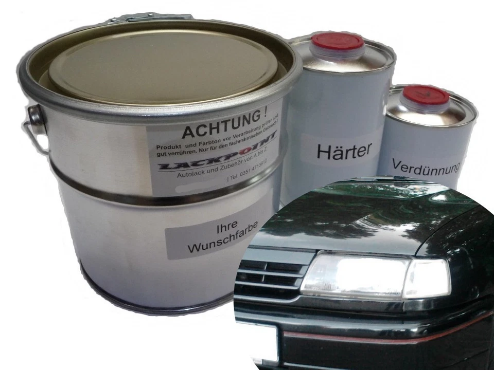 5 Liter Set 2K Autolack geeignet für Opel E 200 Schwarz kein Klarlack Tuning Ve - Bild 1 von 1