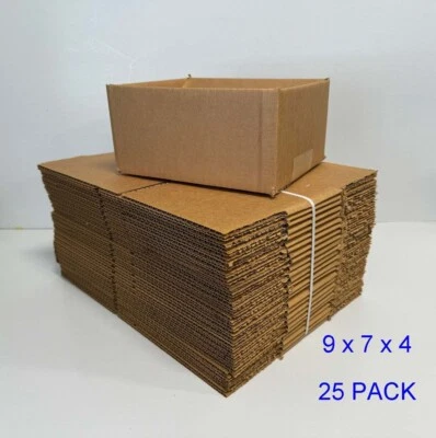 25 PACK 9x7x4 Corrugated Carton Cardboard Shipping Mailing Box Boxes 32 ECT - Image 1 of 2