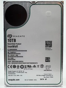 Disque dur interne Seagate IronWolf 10 To 3,5" HDD ST10000VN0004 256 Mo SATA3 - Photo 1/4