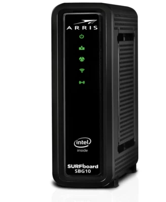ARRIS SURFboard SBG10 DOCSIS 3.0 16 x 4 Gigabit Cable Modem & AC1600 Wi-Fi - Image 1 of 4