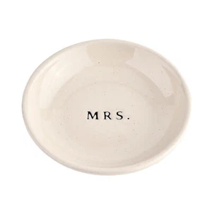 Mrs. Plato de anillo de almacenamiento de joyas en gres crema moteado - Imagen 1 de 5