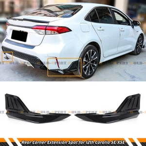 FOR 20-24 TOYOTA COROLLA LE XLE SE XSE GLOSS BLACK REAR BUMPER CORNER APRON SPAT - Picture 1 of 4