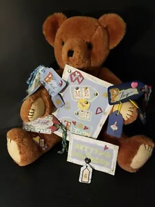 HANDMADE EMBELLISHMENTS 5 piece SCRAPBOOKING "Me and My Teddy Getting Ready" bed - Picture 1 of 12