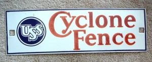 USS Cyclone One Sided Porcelain Sign 4-1/4" x 13-1/2" - excellent - Picture 1 of 2