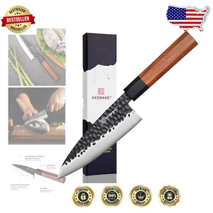 6-Inch Double Bevel Deba Knife - Forged 440C Stainless Steel with G10 Bolster - Picture 1 of 11