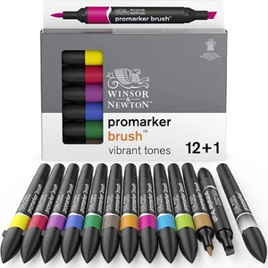 Winsor & Newton Brush Marker - 12 Pennarelli Toni Vibranti pantone - Imagen 1 de 9