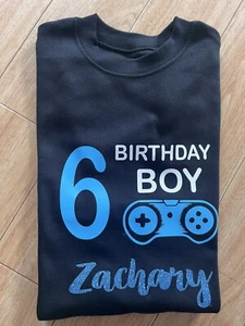 Birthday  Tshirt Gaming Personalised Game top tshirt boys personalised  - Picture 1 of 6