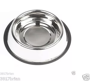 STAINLESS STEEL Non Skid Pet Dog Puppy Cat No Tip Bowl Dish (USA SELLER) SALE !! - Picture 1 of 6