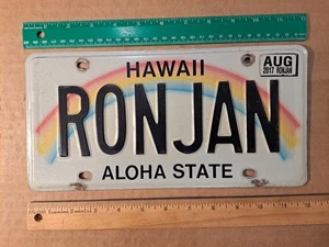 License Plate, Hawaii, 2011 Holograms Vanity: RON JAN, Ronald & Janice Ron Janet - Picture 1 of 3