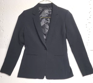 Armani Exchange Mantel Damen Größe 4 Schwarz Formeller Blazer Freizeit Jacke Knopf - Bild 1 von 13
