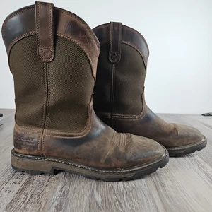 Ariat Groundbreaker Wide Square Toe Work Boot MAN IN  PALM BROW SZ 9EE  - Picture 1 of 8