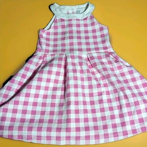 Mädchen Janie and Jack rosa Gingham Ponte Stretch Neckholder Kleid Gr. 5 - Bild 1 von 5